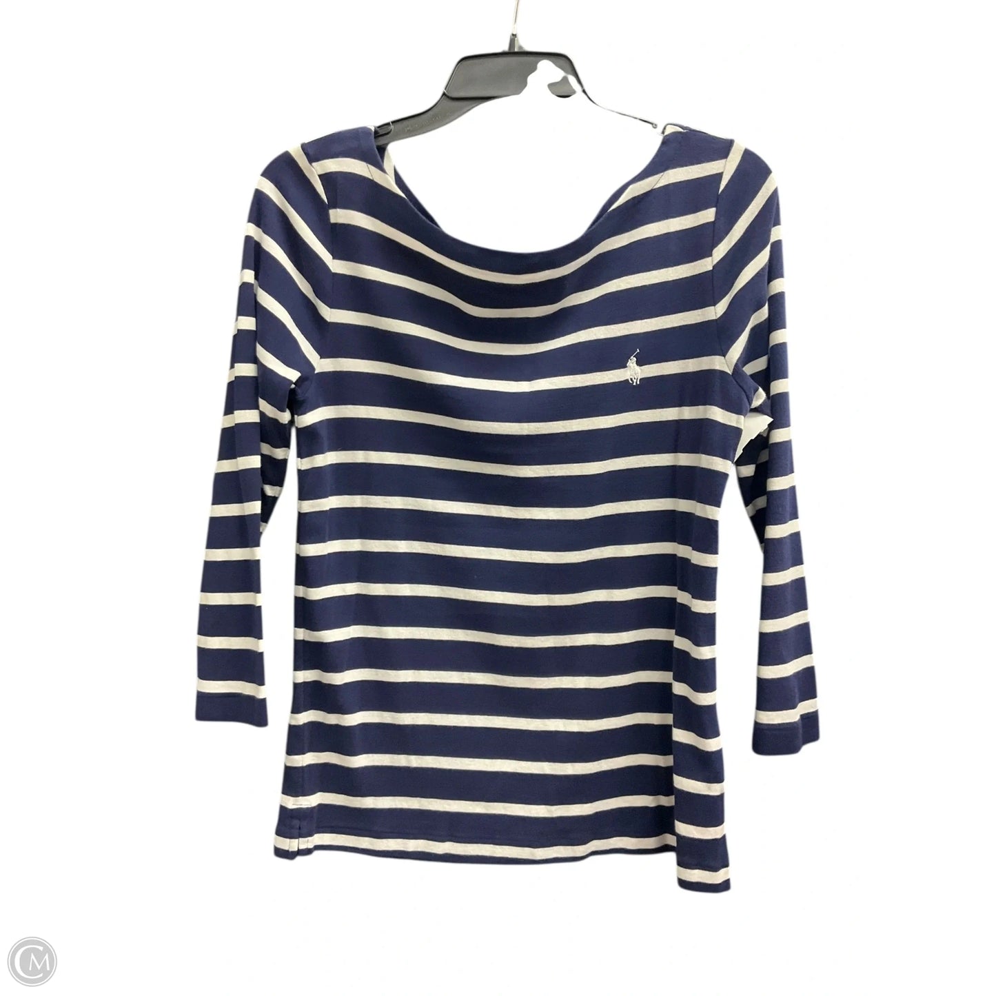 Top 3/4 Sleeve By Polo Ralph Lauren In Striped Pattern, Size: L