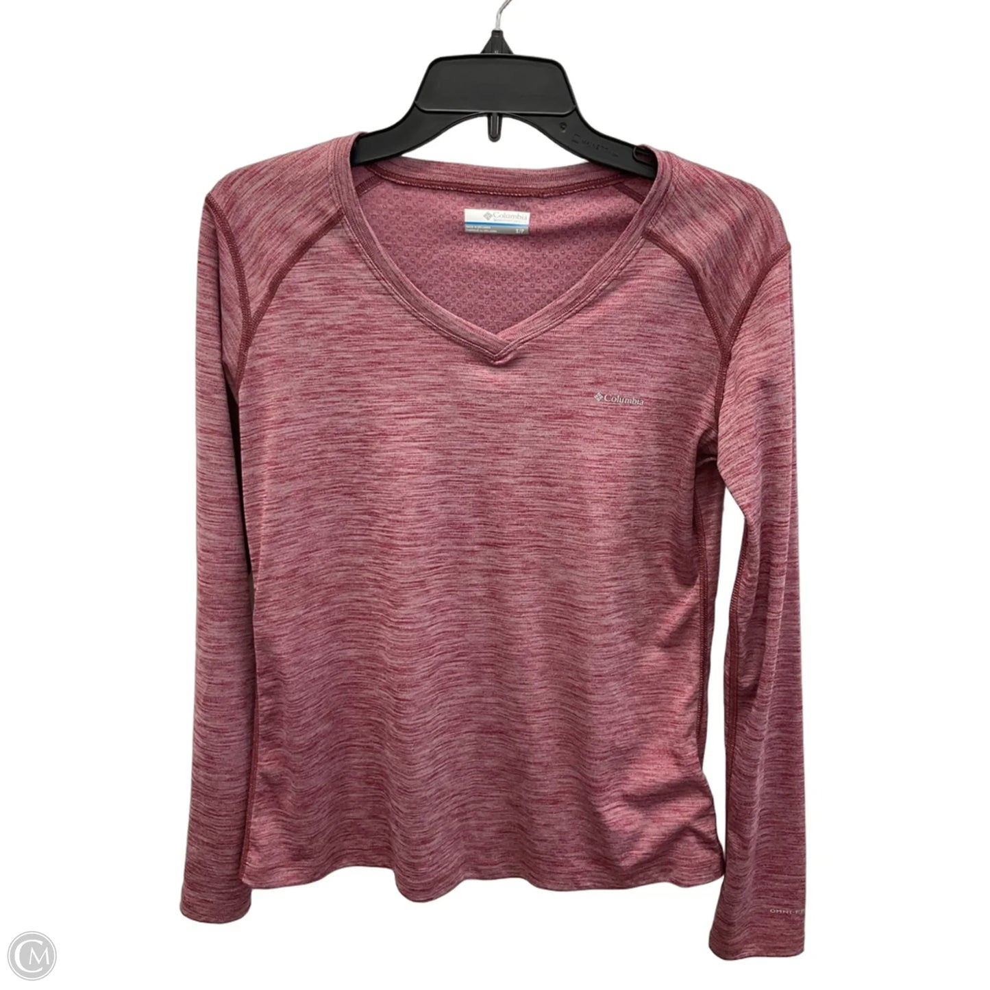 Athletic Top Long Sleeve Collar By Columbia In Pink, Size: S