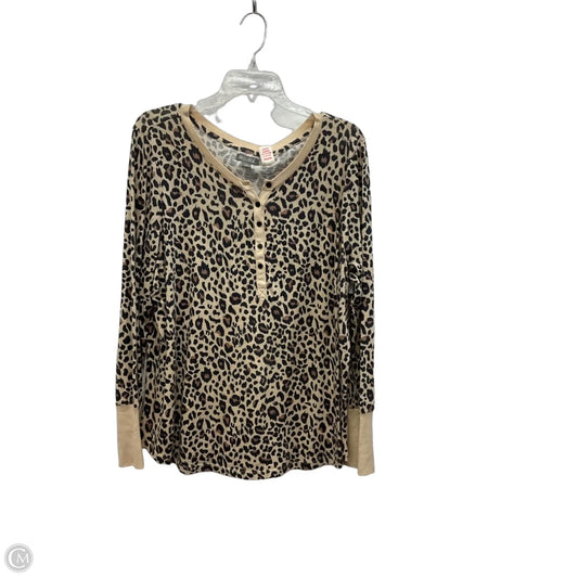 Top Long Sleeve By Falls Creek In Animal Print, Size: 1x