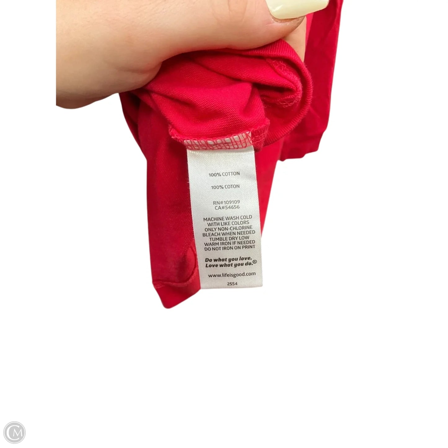 Top Long Sleeve By Life Is Good In Red, Size: S