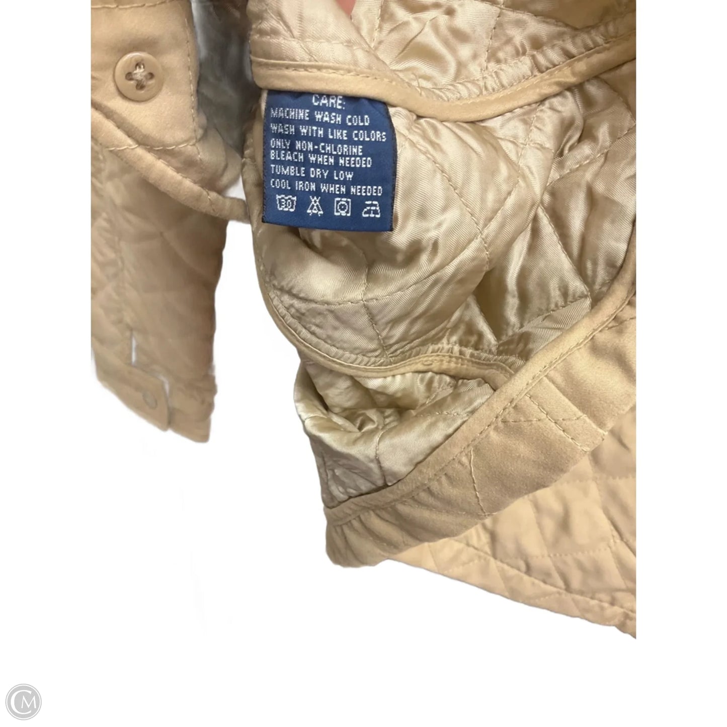 Jacket Puffer & Quilted By Ralph Lauren In Beige, Size: L