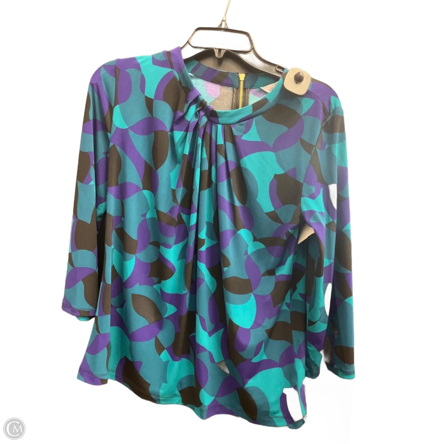 Top 3/4 Sleeve By Liz Claiborne In Multi-colored, Size: S
