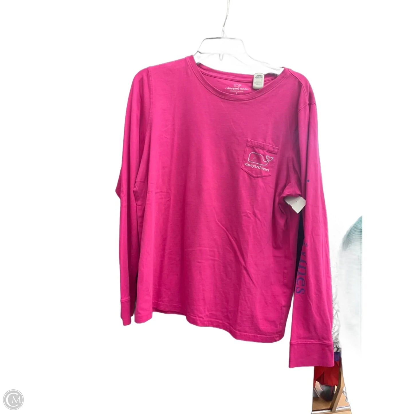 Top Long Sleeve Basic By Vineyard Vines In Pink, Size: L