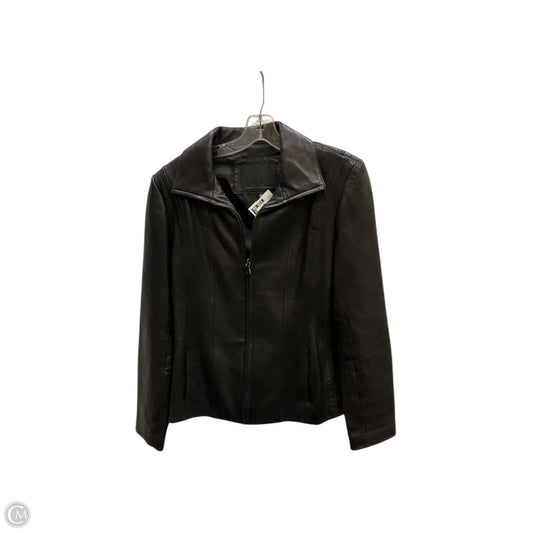 Jacket Moto Leather By Cmc In Black, Size: M