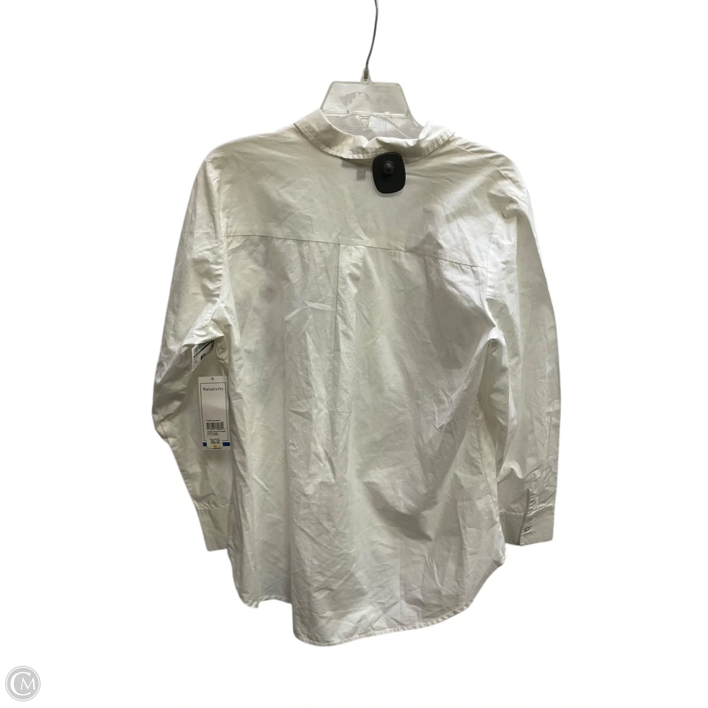 Blouse Long Sleeve By Relativity In White, Size: Xl