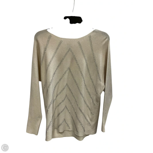 Top Long Sleeve By Lungo Larno In Cream, Size: M