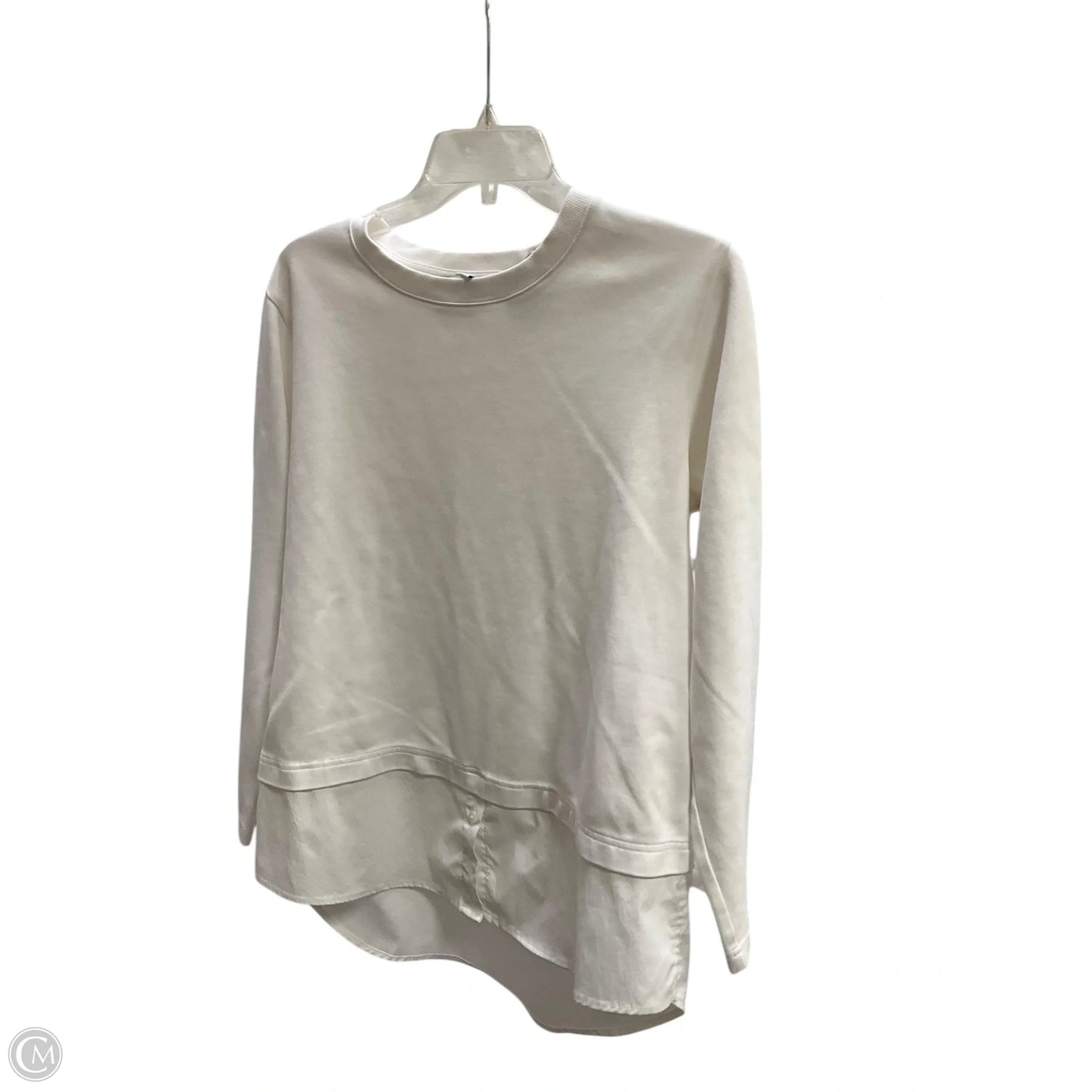 Athletic Top Long Sleeve Collar By Athleta In White, Size: M