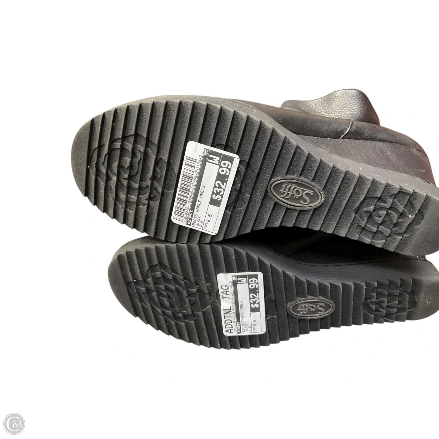 Boots Ankle Heels By Sofft In Black, Size: 8.5