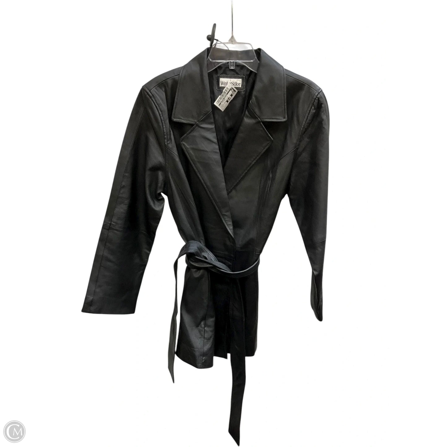 Coat Leather By Clothes Mentor In Black, Size: L