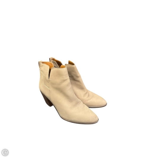 Boots Ankle Heels By Franco Sarto In Beige, Size: 8