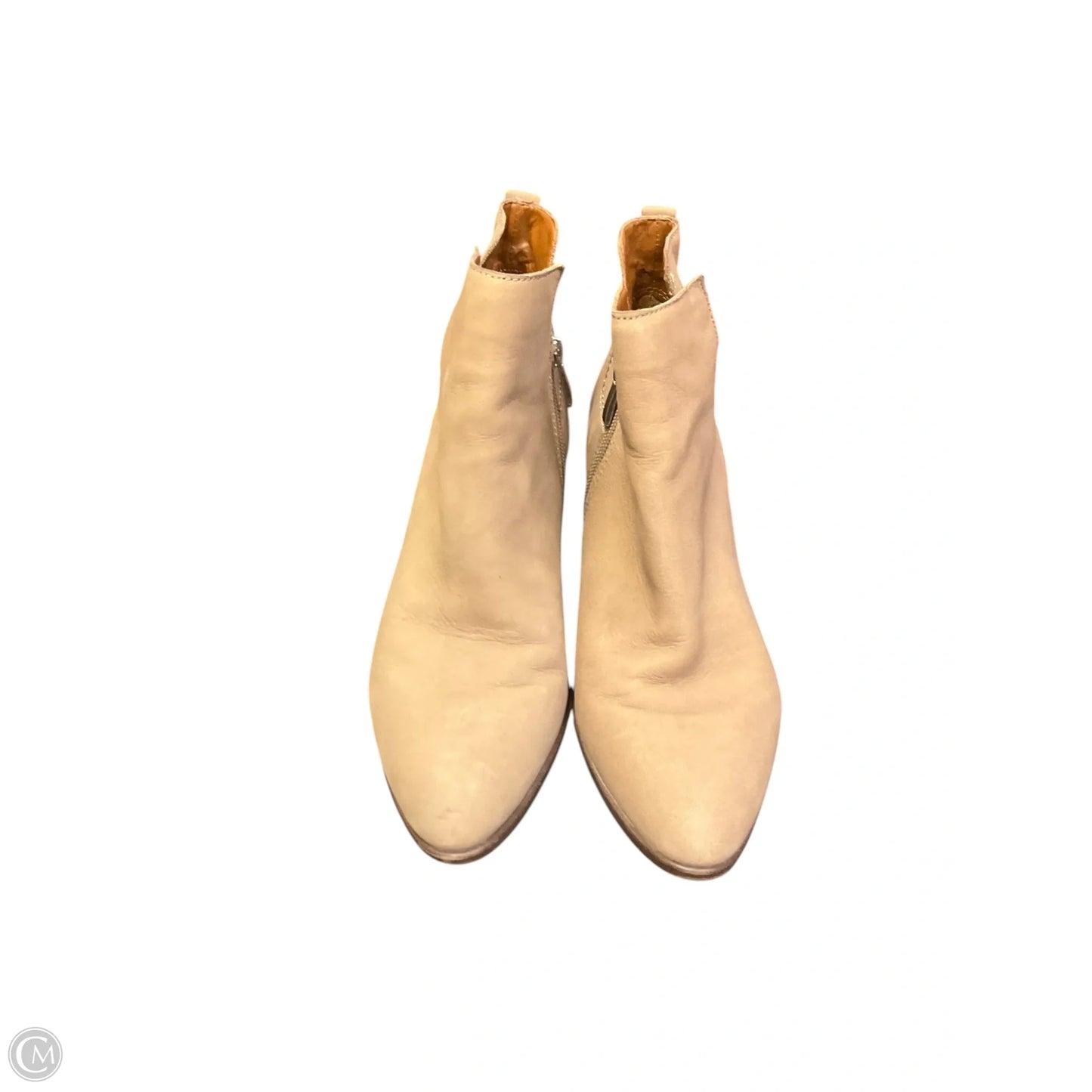 Boots Ankle Heels By Franco Sarto In Beige, Size: 8