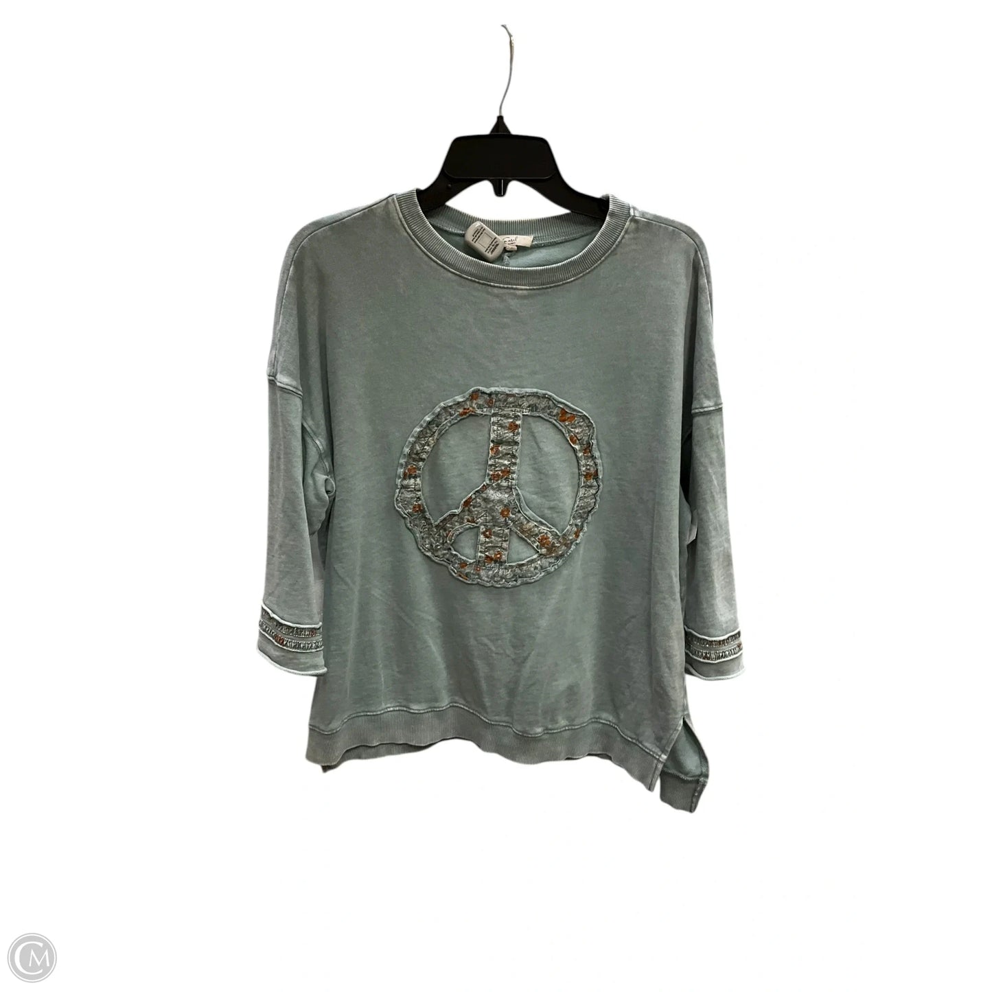 Top 3/4 Sleeve By Easel In Green, Size: S