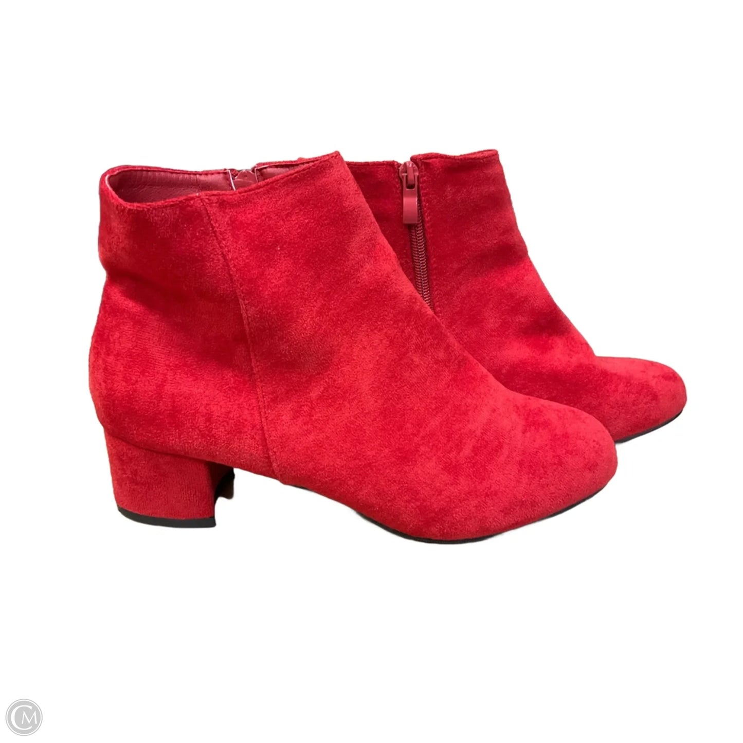 Boots Ankle Heels By Clothes Mentor In Red, Size: 10
