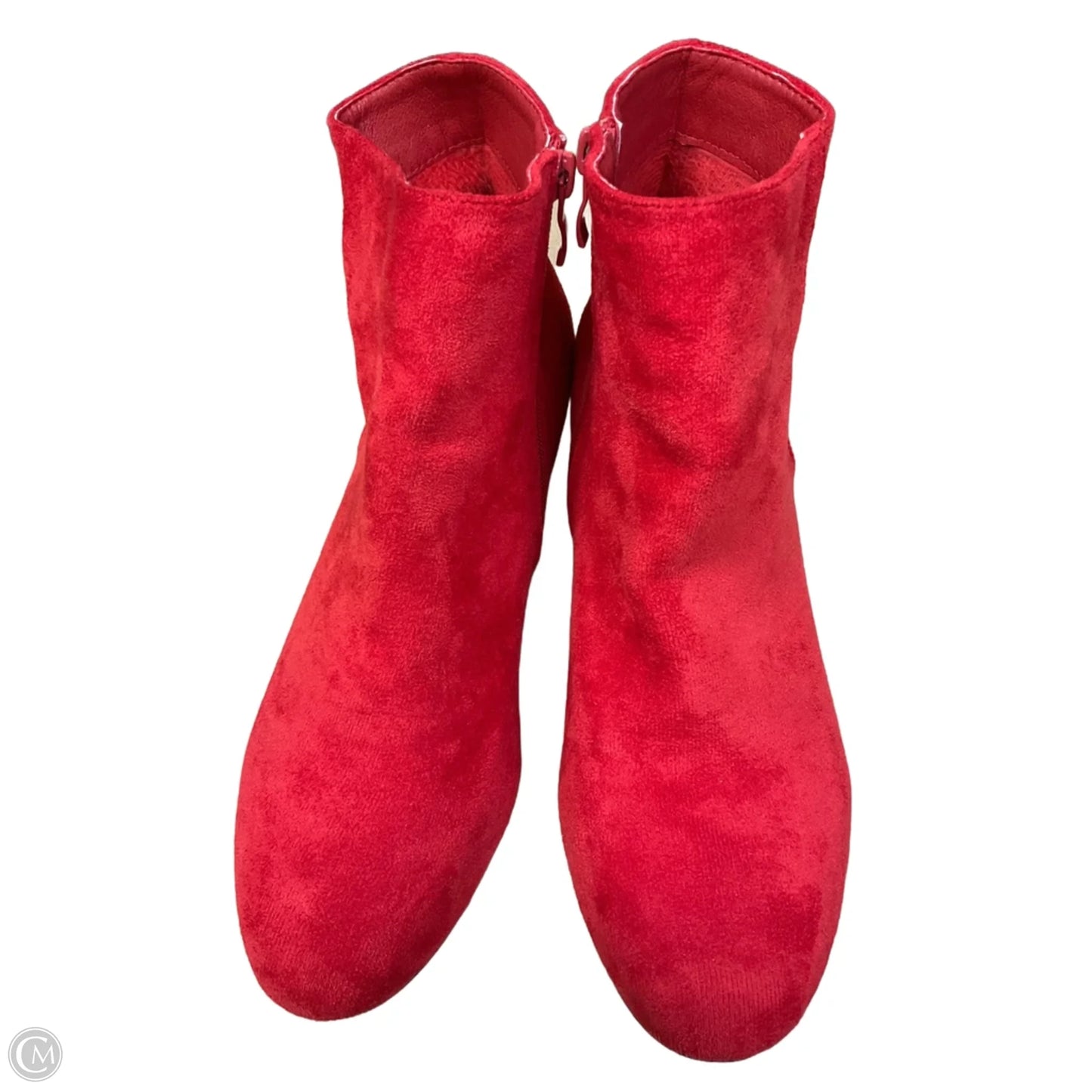 Boots Ankle Heels By Clothes Mentor In Red, Size: 10