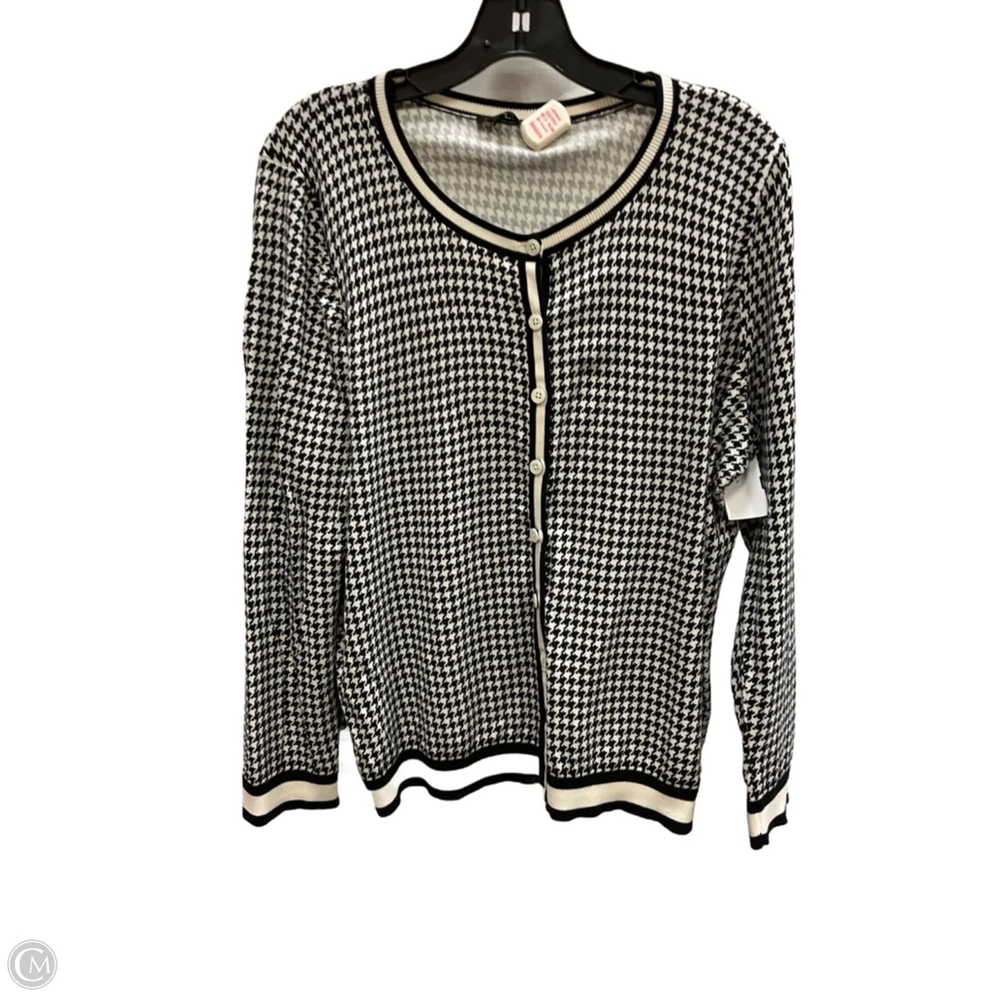 Cardigan By Talbots In Checkered Pattern, Size: 2x
