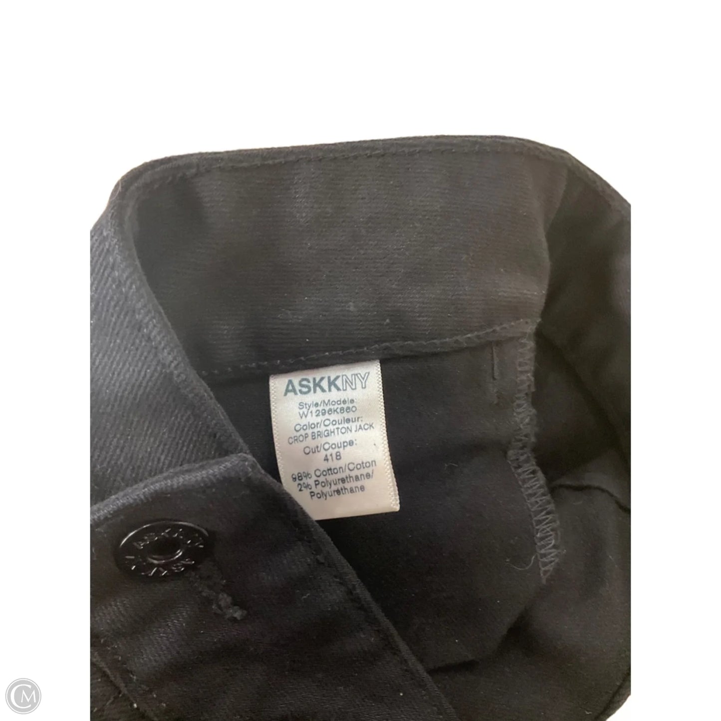 Jeans Wide Leg By Askk Ny In Black Denim, Size: 8