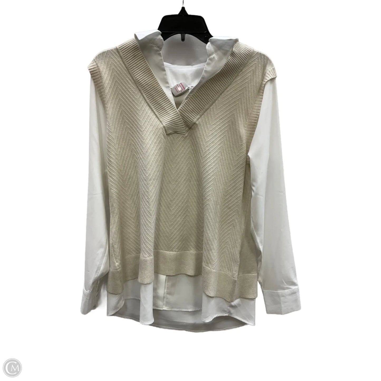 Blouse Long Sleeve By Vila Milano In Cream, Size: L