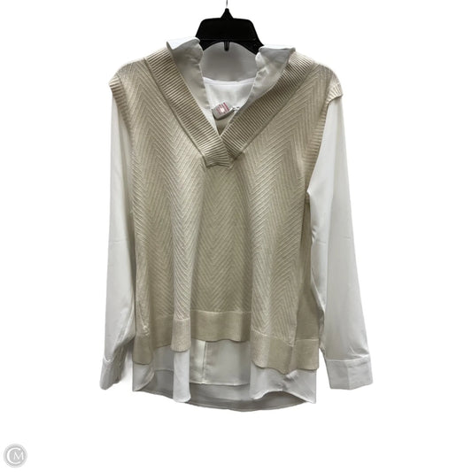 Blouse Long Sleeve By Vila Milano In Cream, Size: L