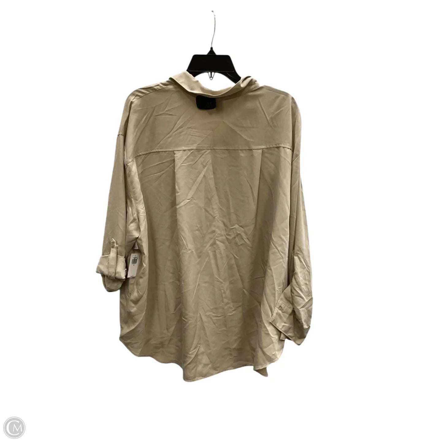 Blouse Long Sleeve By Old Navy In Tan, Size: 2x