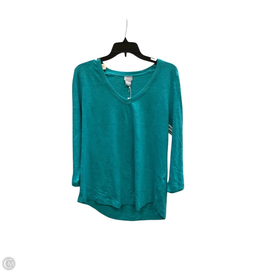 Top 3/4 Sleeve By Chicos In Blue, Size: L