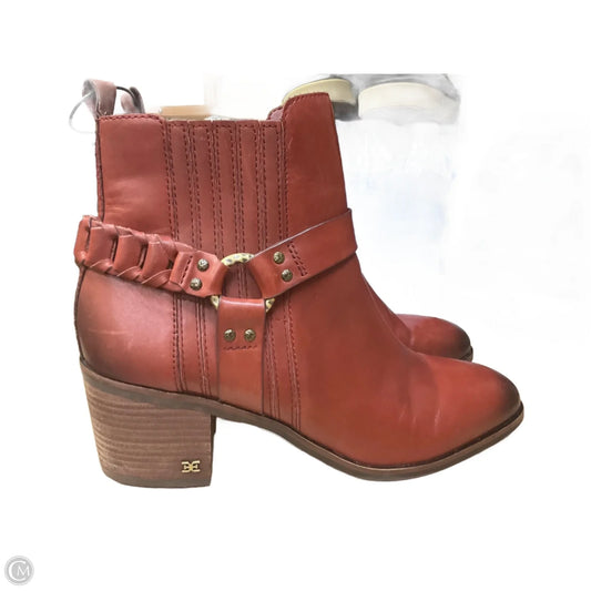 Boots Ankle Heels By Sam Edelman In Brown, Size: 10