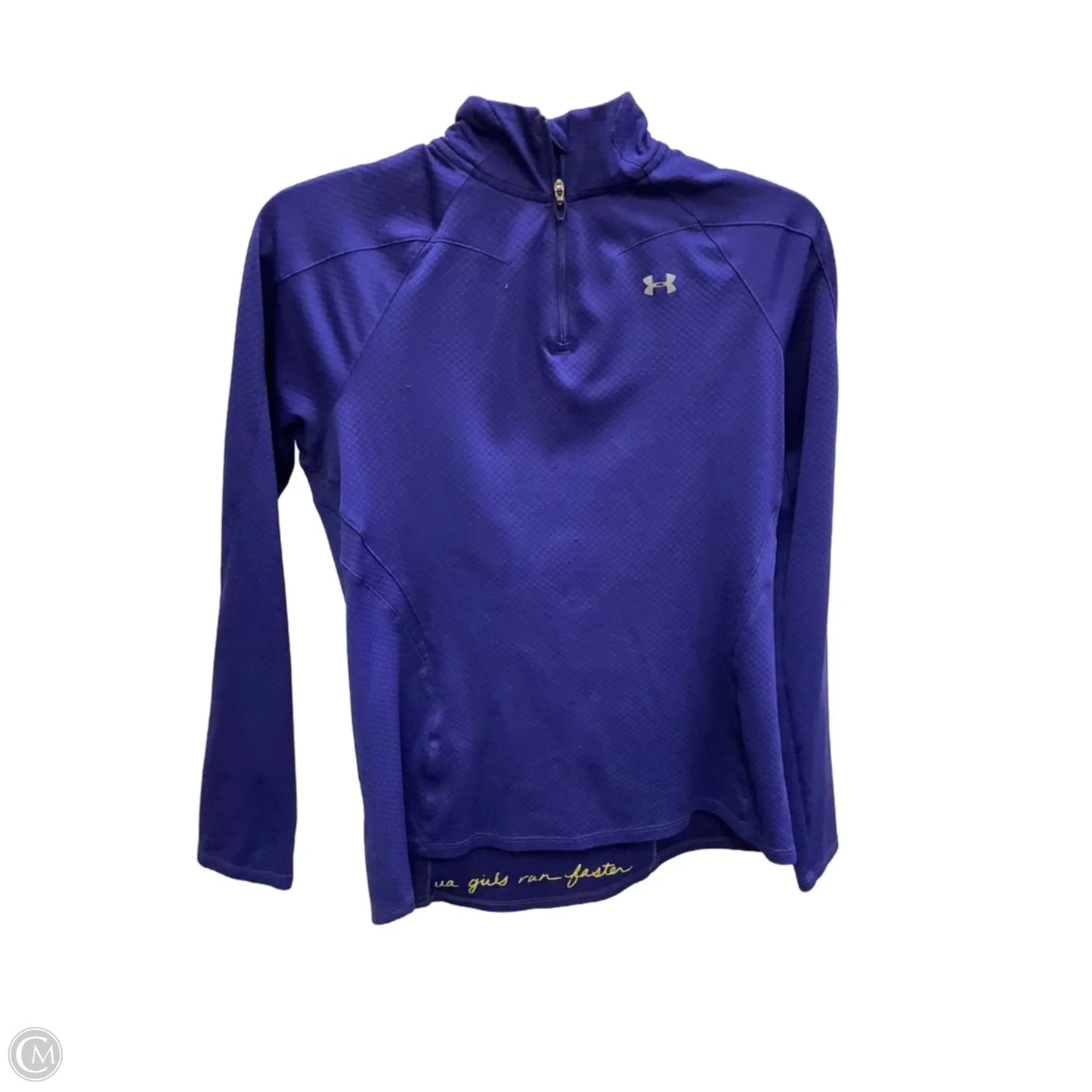 Athletic Top Long Sleeve Collar By Under Armour In Purple, Size: M