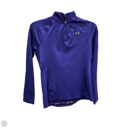 Athletic Top Long Sleeve Collar By Under Armour In Purple, Size: M