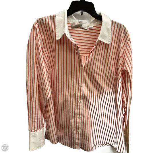 Blouse 3/4 Sleeve By Joan Rivers In Striped Pattern, Size: Xl