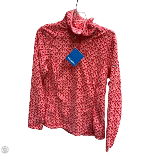 Athletic Top Long Sleeve Collar By Columbia In Pink, Size: L