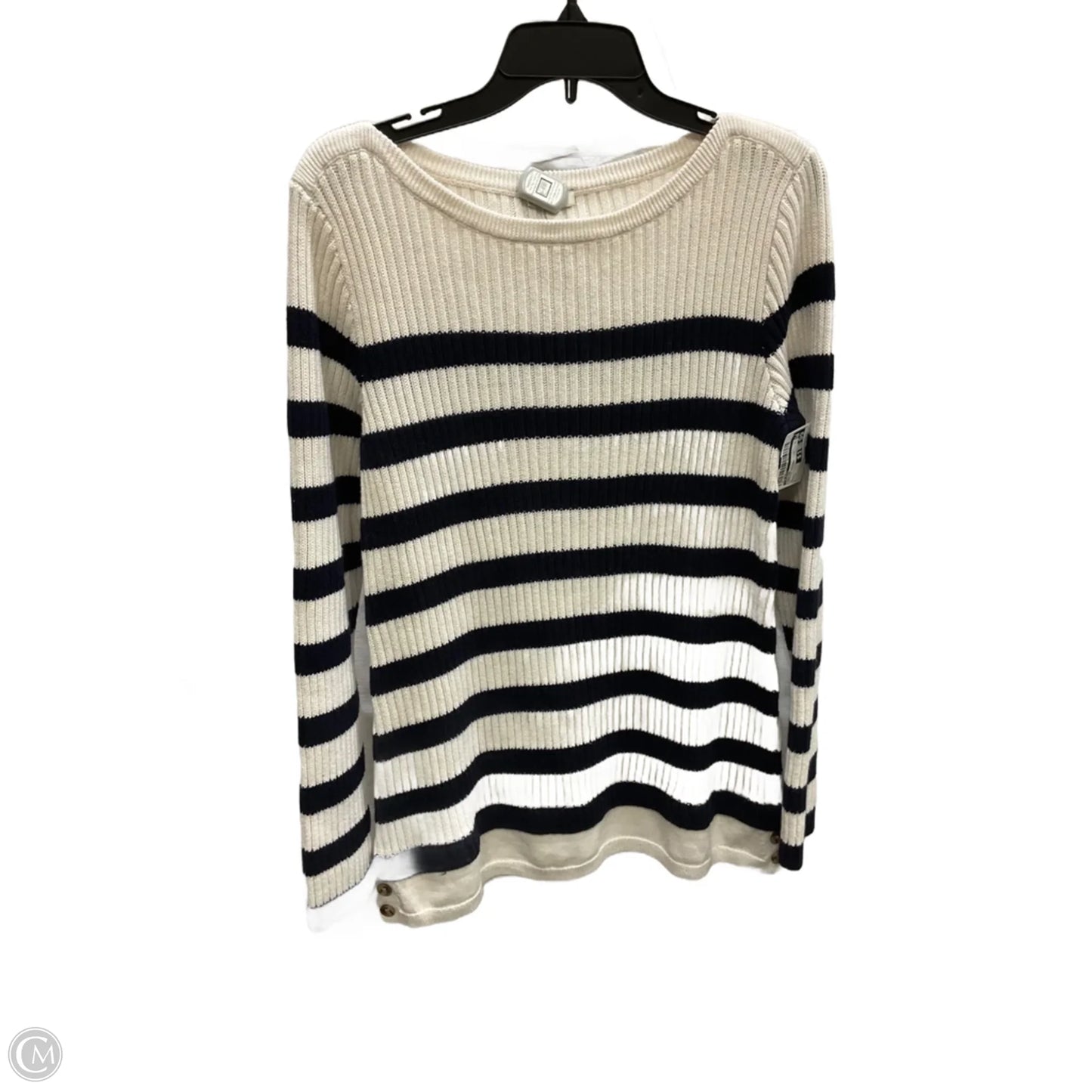 Sweater By Talbots In Striped Pattern, Size: L