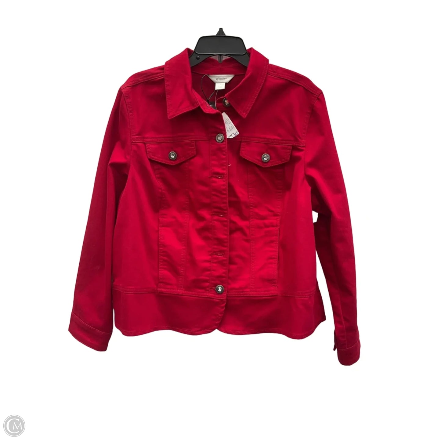 Jacket Denim By Cj Banks In Red Denim, Size: 1x