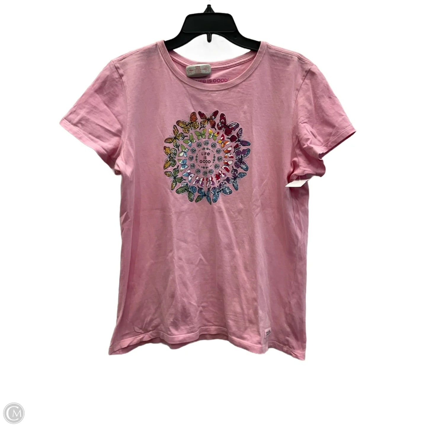 Top Short Sleeve Basic By Life Is Good In Pink, Size: L