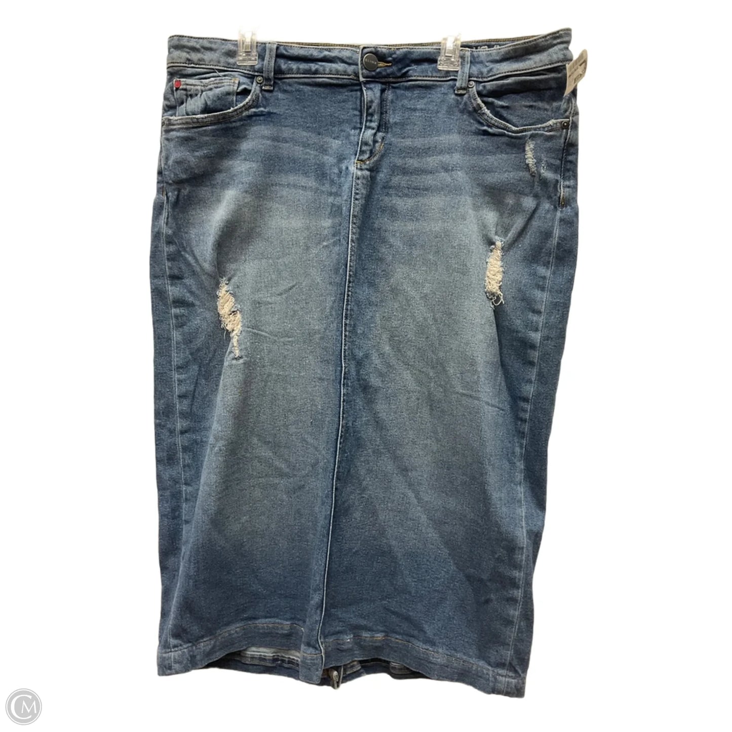 Skirt Midi By Clothes Mentor In Blue Denim, Size: 18