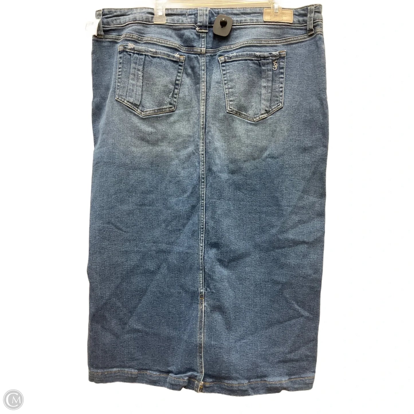 Skirt Midi By Clothes Mentor In Blue Denim, Size: 18