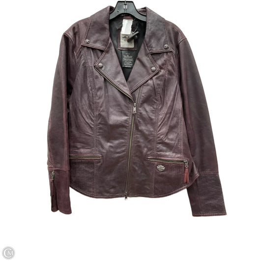 Jacket Leather By Harley Davidson In Maroon, Size: 2x