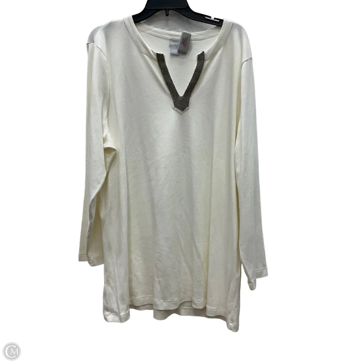 Top Long Sleeve By Chicos In White, Size: Xxl