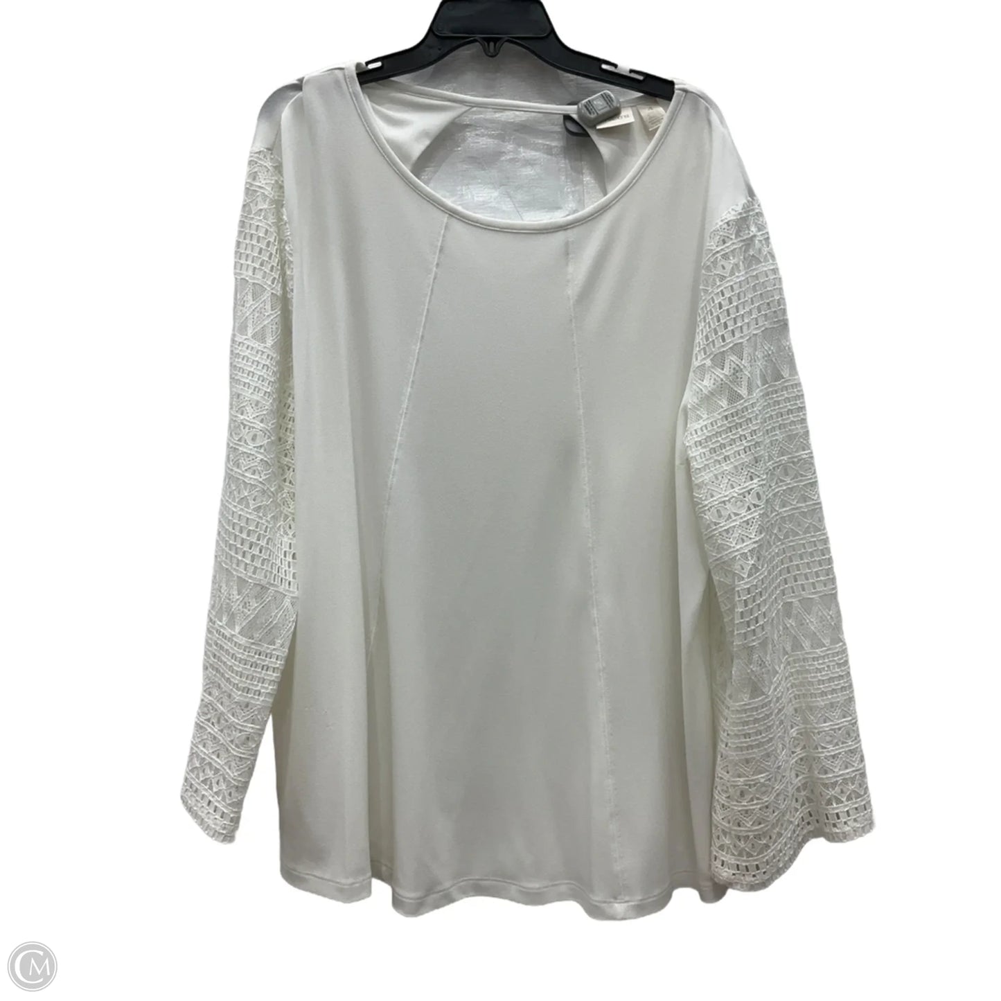 Top Long Sleeve By Chicos In White, Size: Xxl