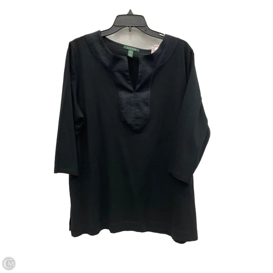 Top 3/4 Sleeve By Lauren By Ralph Lauren In Black, Size: 2x