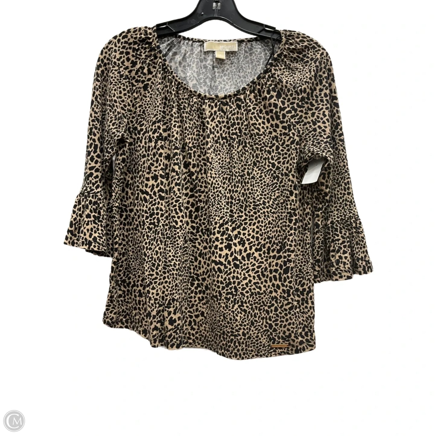 Top 3/4 Sleeve By Michael By Michael Kors In Animal Print, Size: S