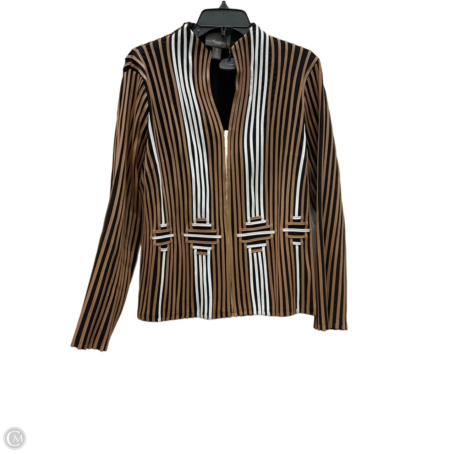 Blazer By Clothes Mentor In Striped Pattern, Size: L