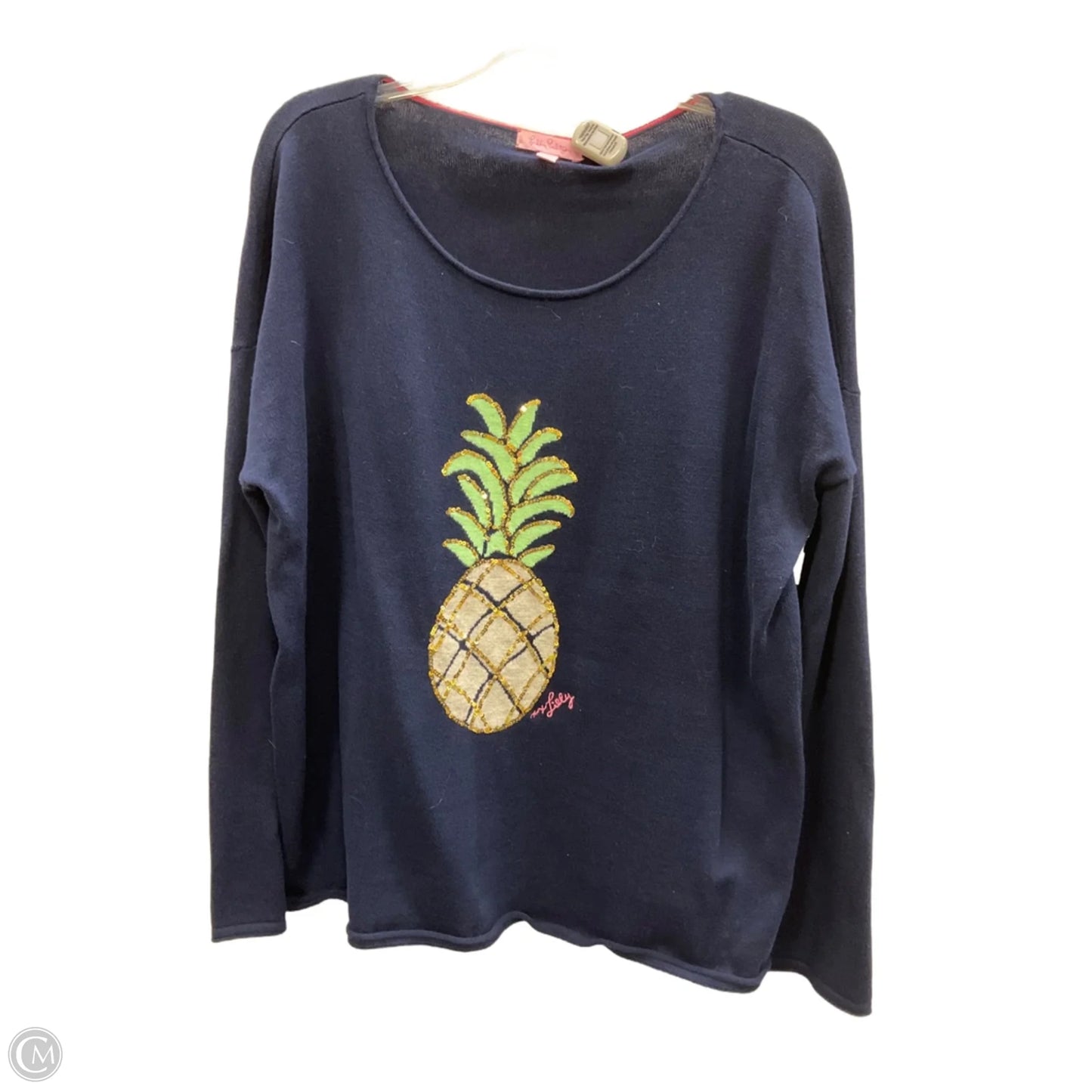 Top Long Sleeve Designer By Lilly Pulitzer In Navy, Size: Xl