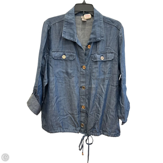 Jacket Other By Chicos In Blue Denim, Size: L