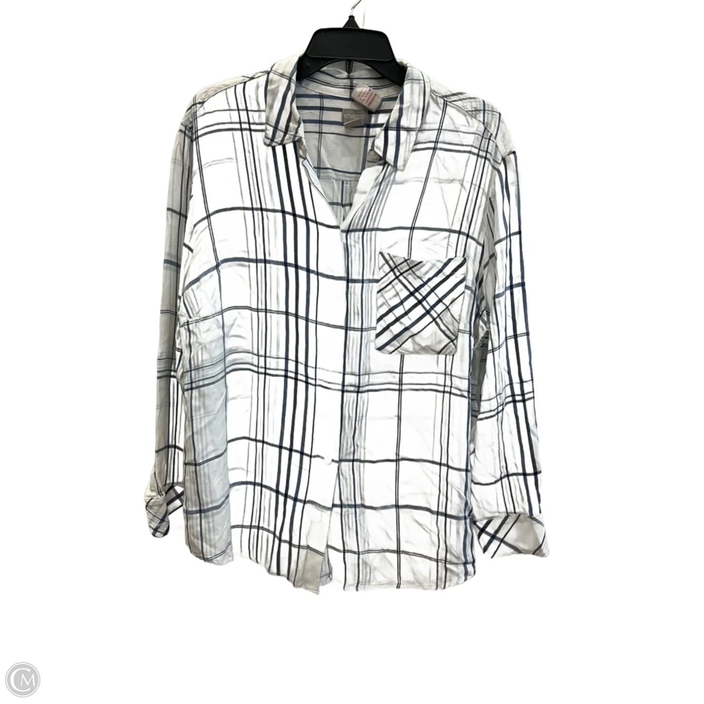 Blouse Long Sleeve By Chicos In Maroon, Size: Xl