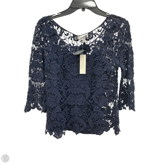 Top 3/4 Sleeve By Adiva In Navy, Size: S