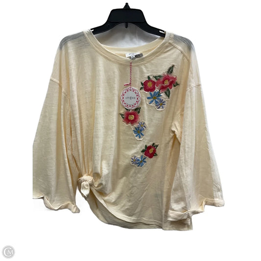 Top 3/4 Sleeve By Umgee In Yellow, Size: S