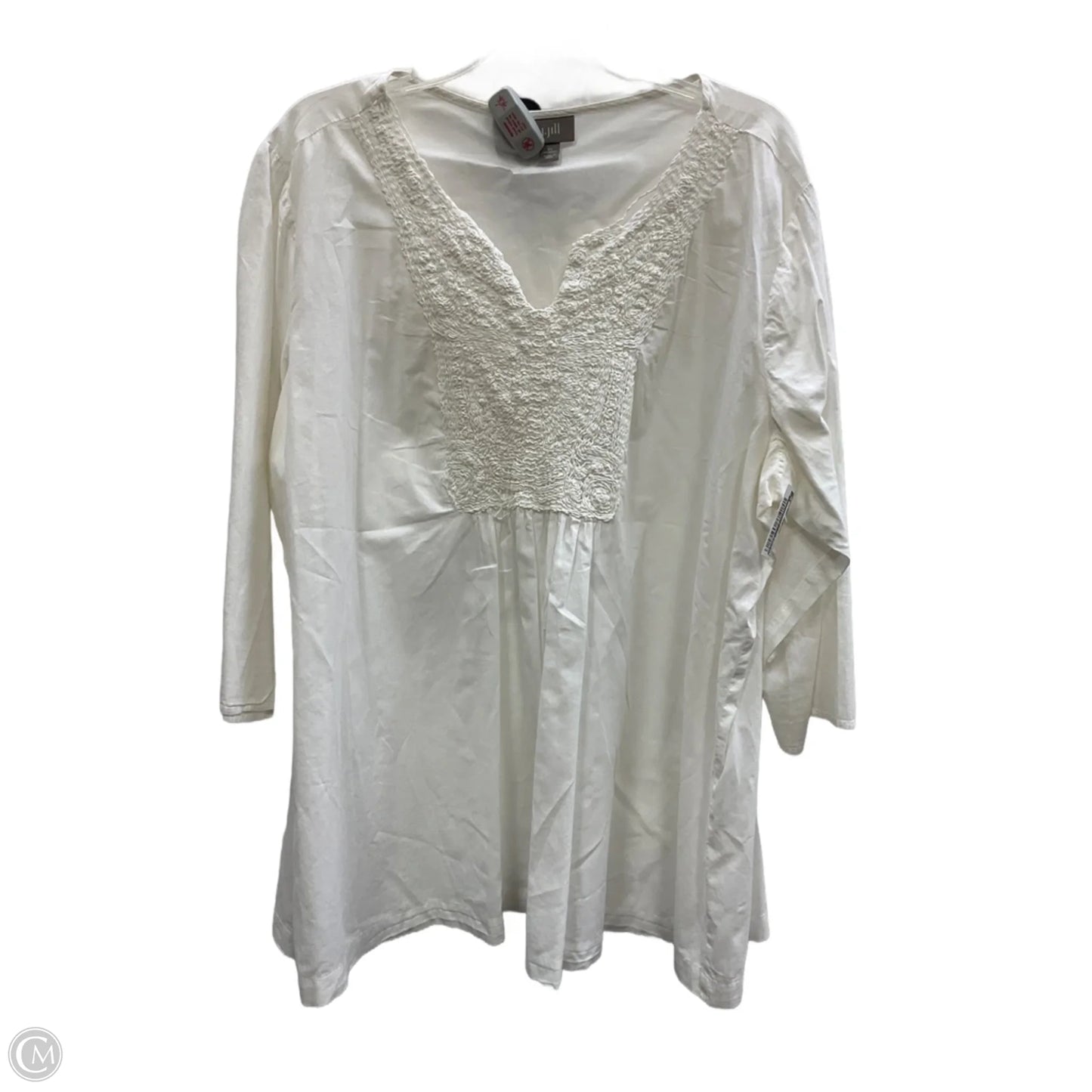 Top 3/4 Sleeve By J. Jill In White, Size: 2x