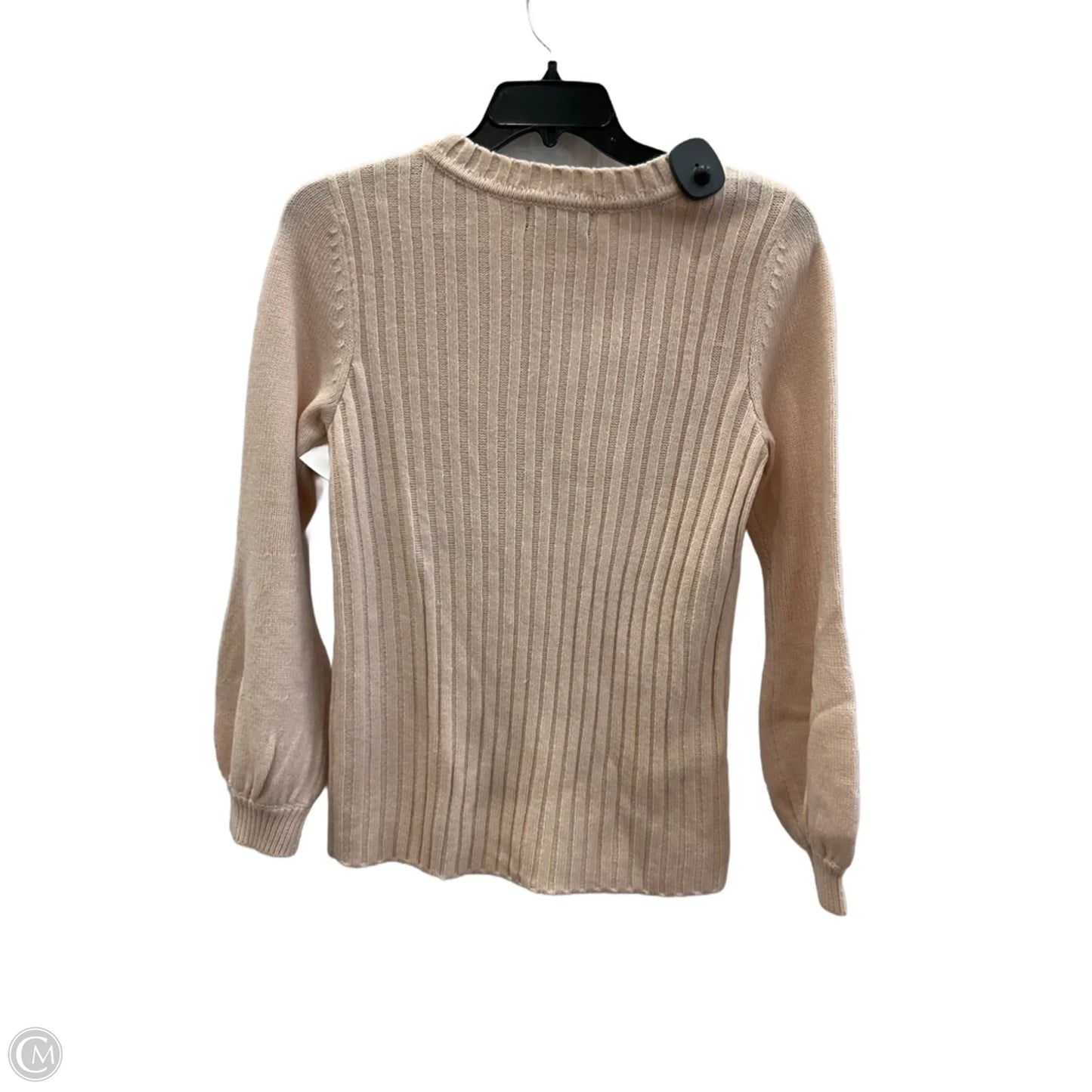Sweater Cardigan Designer By Karl Lagerfeld In Peach, Size: M