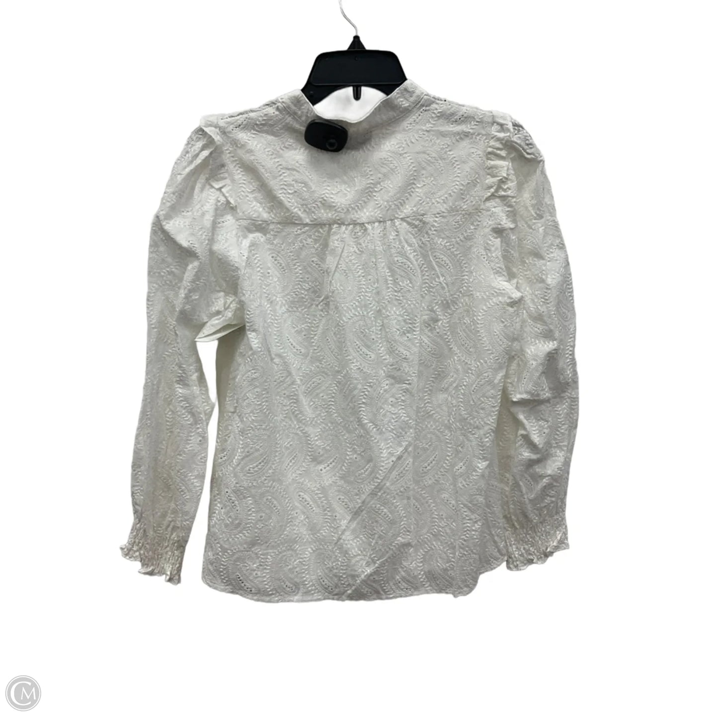 Blouse Long Sleeve By Frnch In White, Size: S