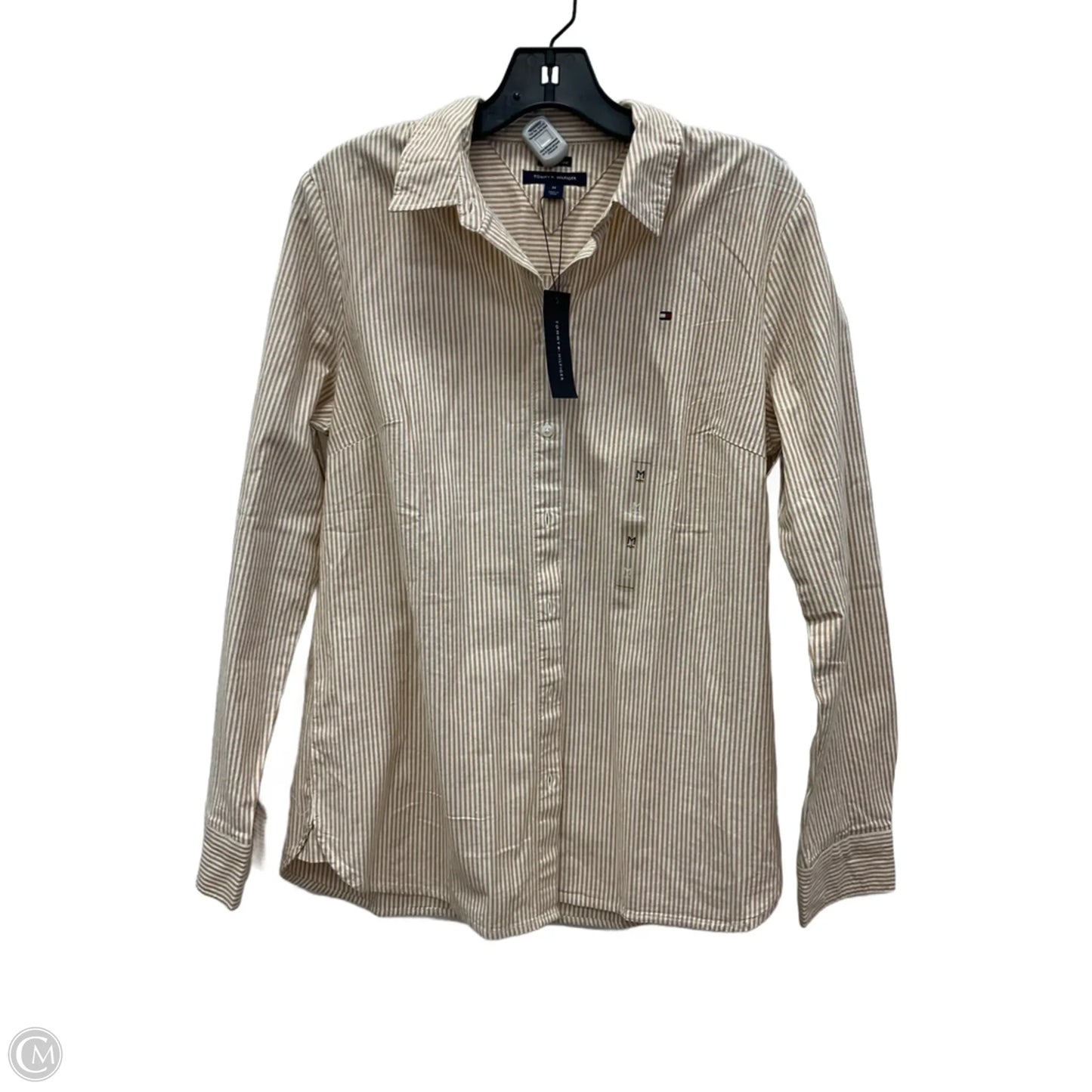 Blouse Long Sleeve By Tommy Hilfiger In Striped Pattern, Size: M