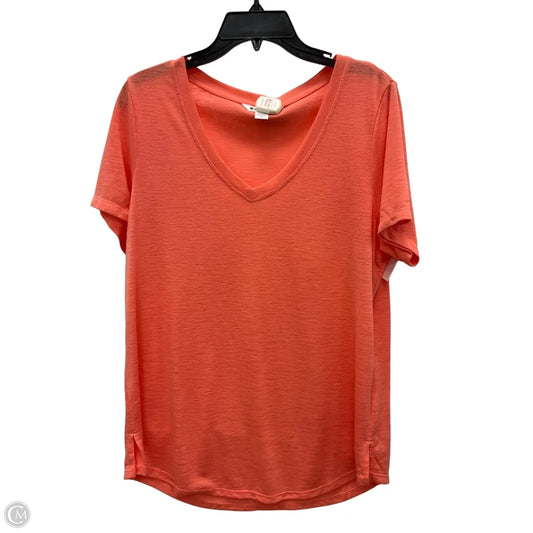 Athletic Top Short Sleeve By Athleta In Orange, Size: L